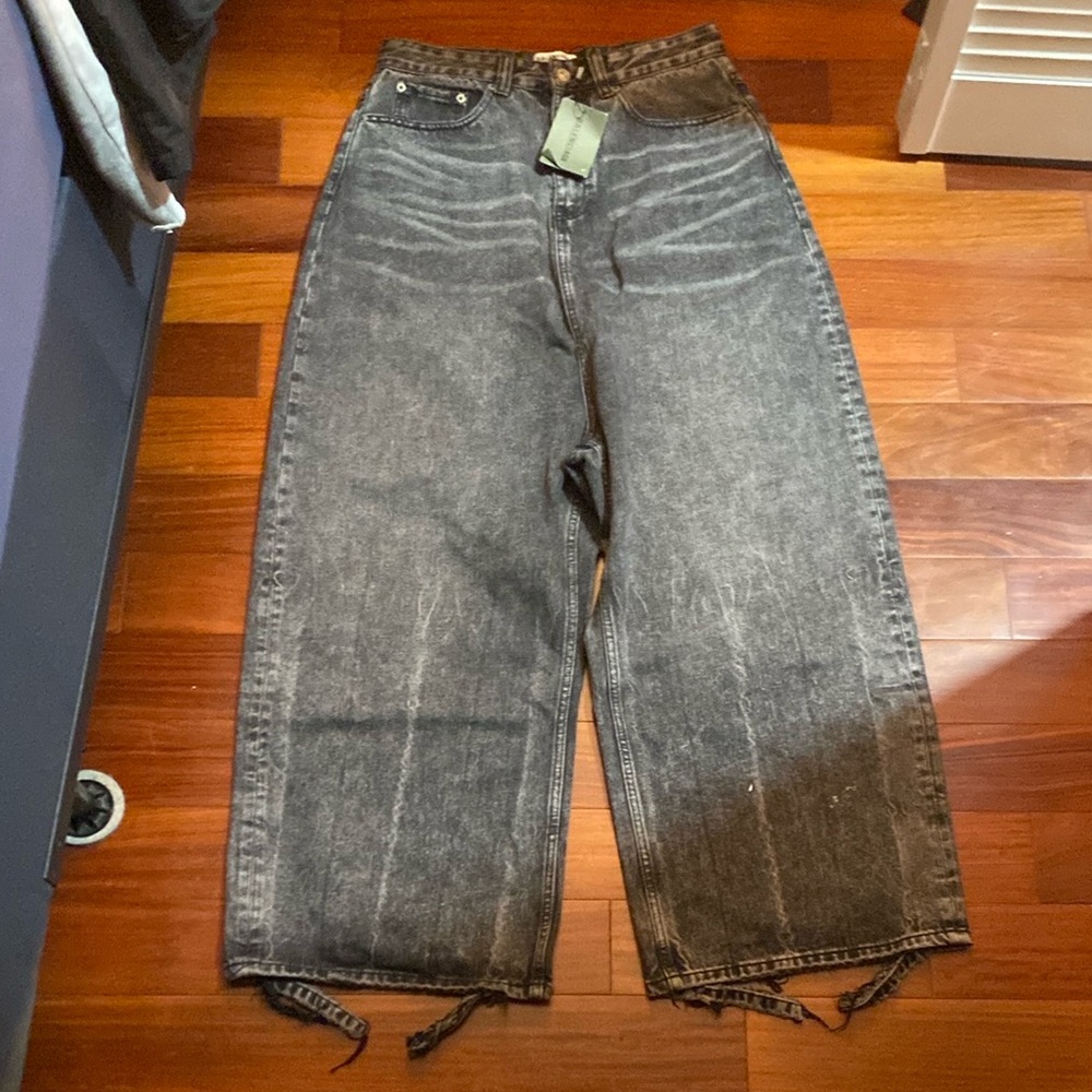Black Balenciaga Washed Baggy Jeans